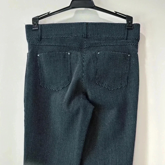 Navy Blue Polkadot Zip Front Stretch Pants Size 10 - Picture 8 of 11